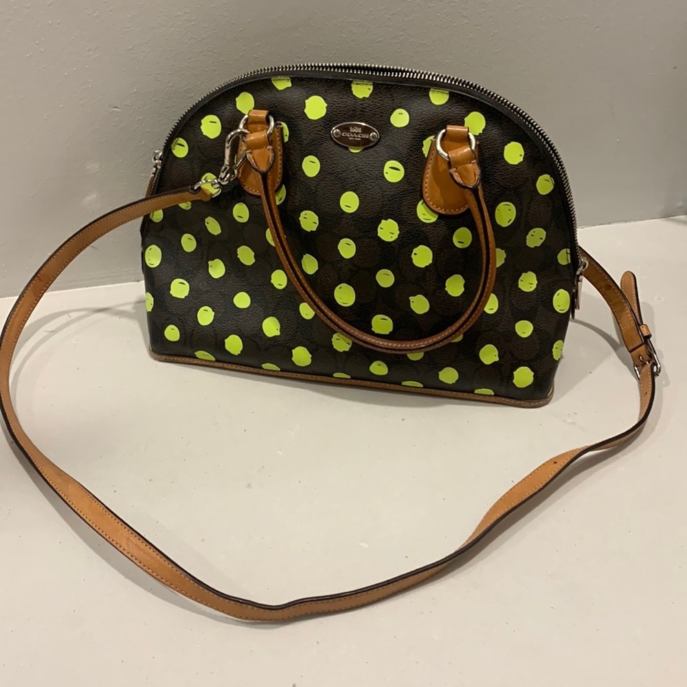 COACH F33260 Cola Dome 2WAY Bag Shoulder Handbag Signature Dot Polka Dots